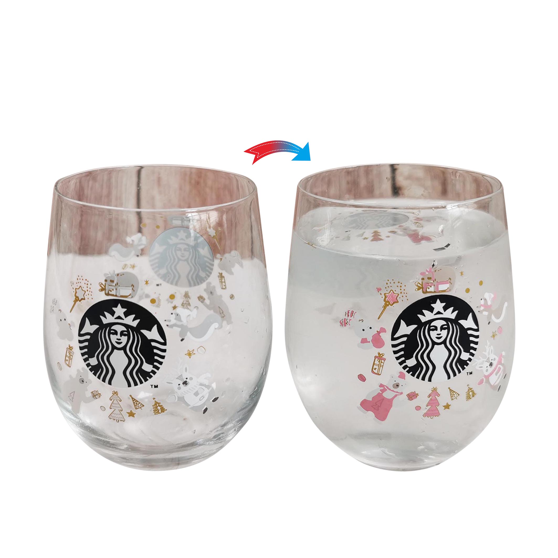 Starbucks color changing glass